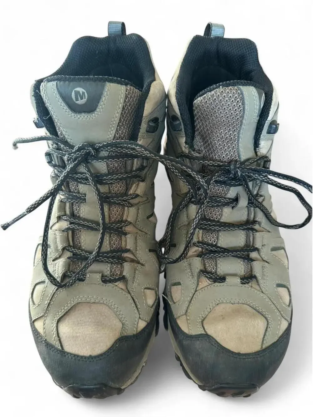 Merrell Moab FST Leather Mid Waterproof Hiking Boots Men’s 13 Boulder Vibram